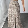 Women's Floral Print High-slit Sexy and Elegant Dress