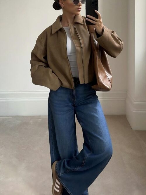 1101 Women's Casual Short-style Lapel Blazer Jacket with European and American Style